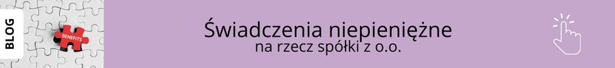 Świadczenia niepieniężne na rzecz spółki z o.o.